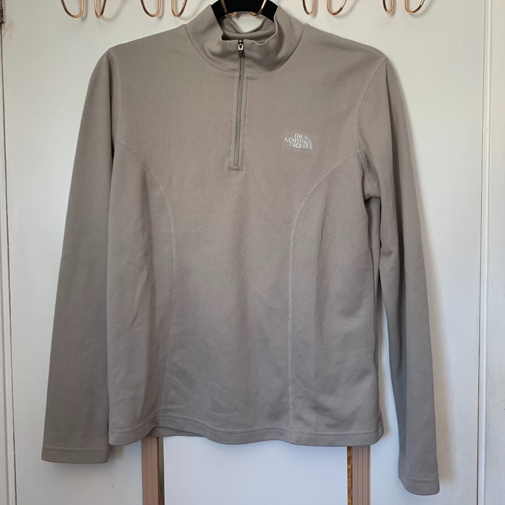 Northface Light Gray Quarter Zip Jacket Sz Medium